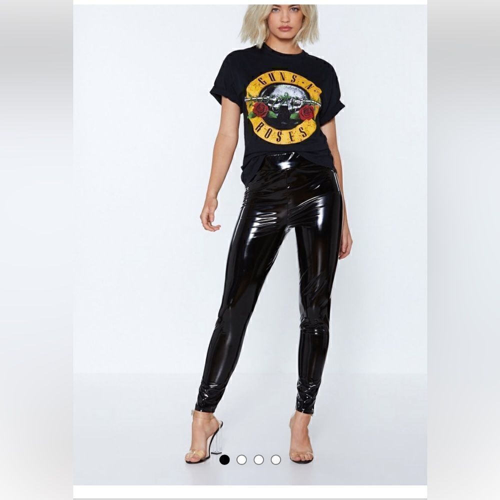 Nasty Gal Vinyl Petite Leggings Black Size 2